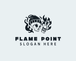 Flaming Skull Pub logo design