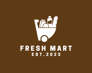 Grocery Shopping Cart logo design