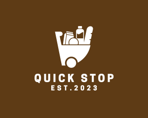 Grocery Shopping Cart logo design