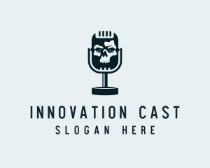 Skull Podcast Mic logo