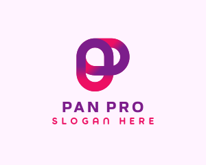 Marketing Digital Gradient Letter P logo design