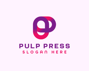 Marketing Digital Gradient Letter P logo design