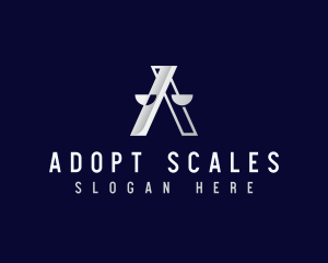 Law Scale Letter A logo design