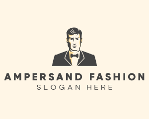 Handsome Man Fashion Tuxedo logo design