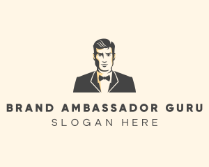 Handsome Man Fashion Tuxedo logo design