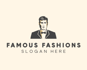 Handsome Man Fashion Tuxedo logo design