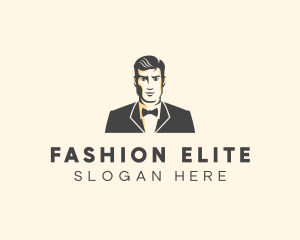 Handsome Man Fashion Tuxedo logo design