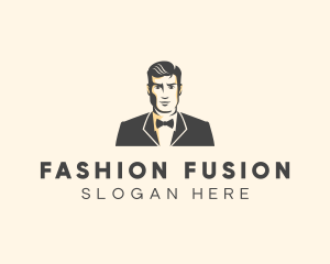 Handsome Man Fashion Tuxedo logo design