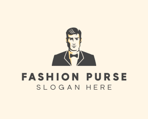 Handsome Man Fashion Tuxedo logo design