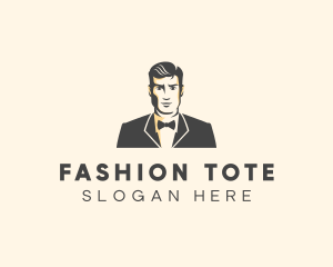 Handsome Man Fashion Tuxedo logo design