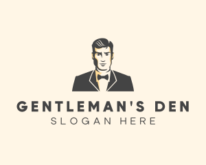 Handsome Man Fashion Tuxedo logo design