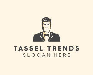 Handsome Man Fashion Tuxedo logo design