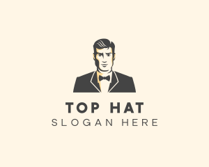 Handsome Man Fashion Tuxedo logo design