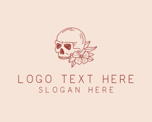 Calavera Flower Skull logo