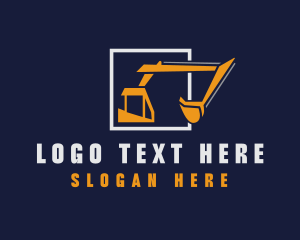 Construction Digger Machine Logo