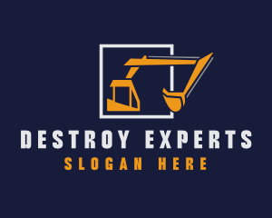 Construction Digger Machine logo design