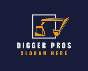 Construction Digger Machine logo design