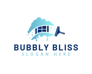 Bubbles Window Cleaning logo design