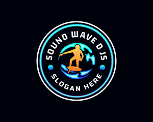 Ocean Wave Surfing logo design