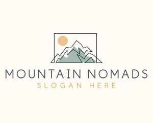 Mountain Sun Nature logo design