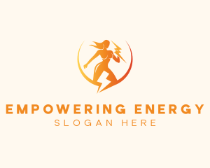 Electric Bolt Woman  logo design