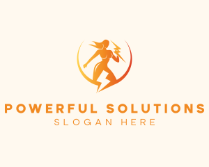 Electric Bolt Woman  logo design