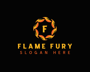 Fire Heat Flame logo design