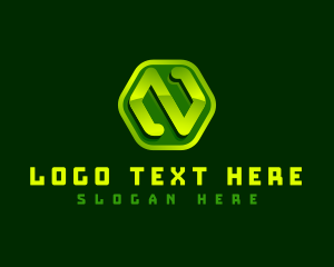 Tech Hexagon Letter N logo