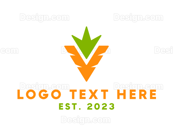 Minimalist Carrot Crops Logo