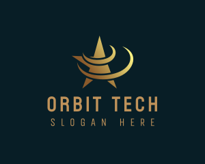 Swoosh Generic Star Orbit logo design