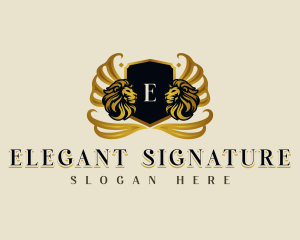 Elegant Lion Crest logo design