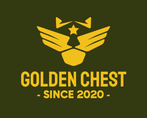 Military Pilot Golden Wings logo design