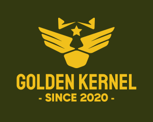 Military Pilot Golden Wings logo design