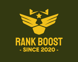 Military Pilot Golden Wings logo design