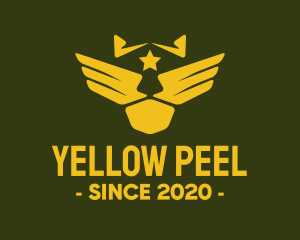 Military Pilot Golden Wings logo design