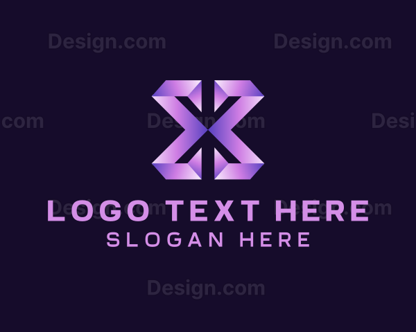 Gradient Cyber Letter X Logo