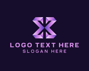 Gradient Cyber Letter X logo