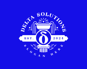 Greek Delta Fountain logo design
