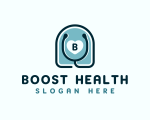 Stethoscope Heart Health logo design