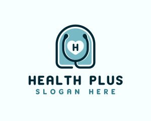 Stethoscope Heart Health logo design