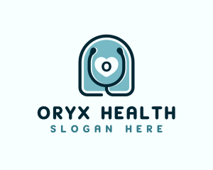 Stethoscope Heart Health logo design