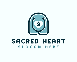 Stethoscope Heart Health logo design