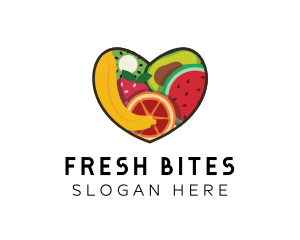 Fresh Fruit Heart logo design