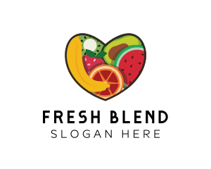 Fresh Fruit Heart logo design