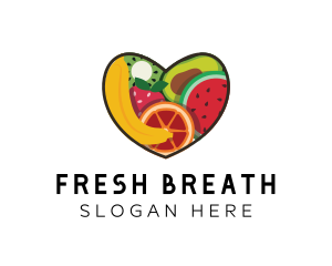 Fresh Fruit Heart logo design