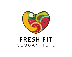 Fresh Fruit Heart logo design