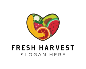 Fresh Fruit Heart logo design