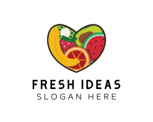 Fresh Fruit Heart logo design