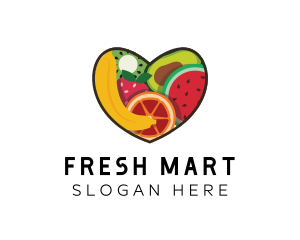 Fresh Fruit Heart logo design