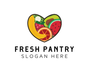 Fresh Fruit Heart logo design